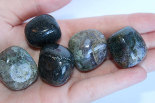 Moss Agate tumbles - different sizes